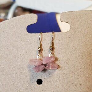 Silver Tone Hook Amethyst Chip Dangle Earrings Tony Alexander Jewelry Artisan